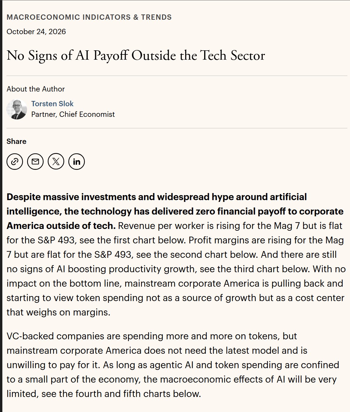 The opening of Slok's note, as screenshotted in Jon Stokes's quote-post