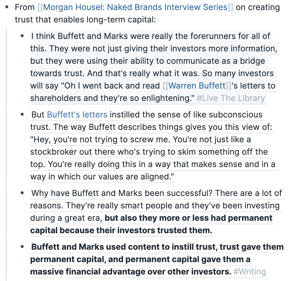 The real trick behind Buffett, Marks, etc. — getting investors to trust you long enough to stay in the game