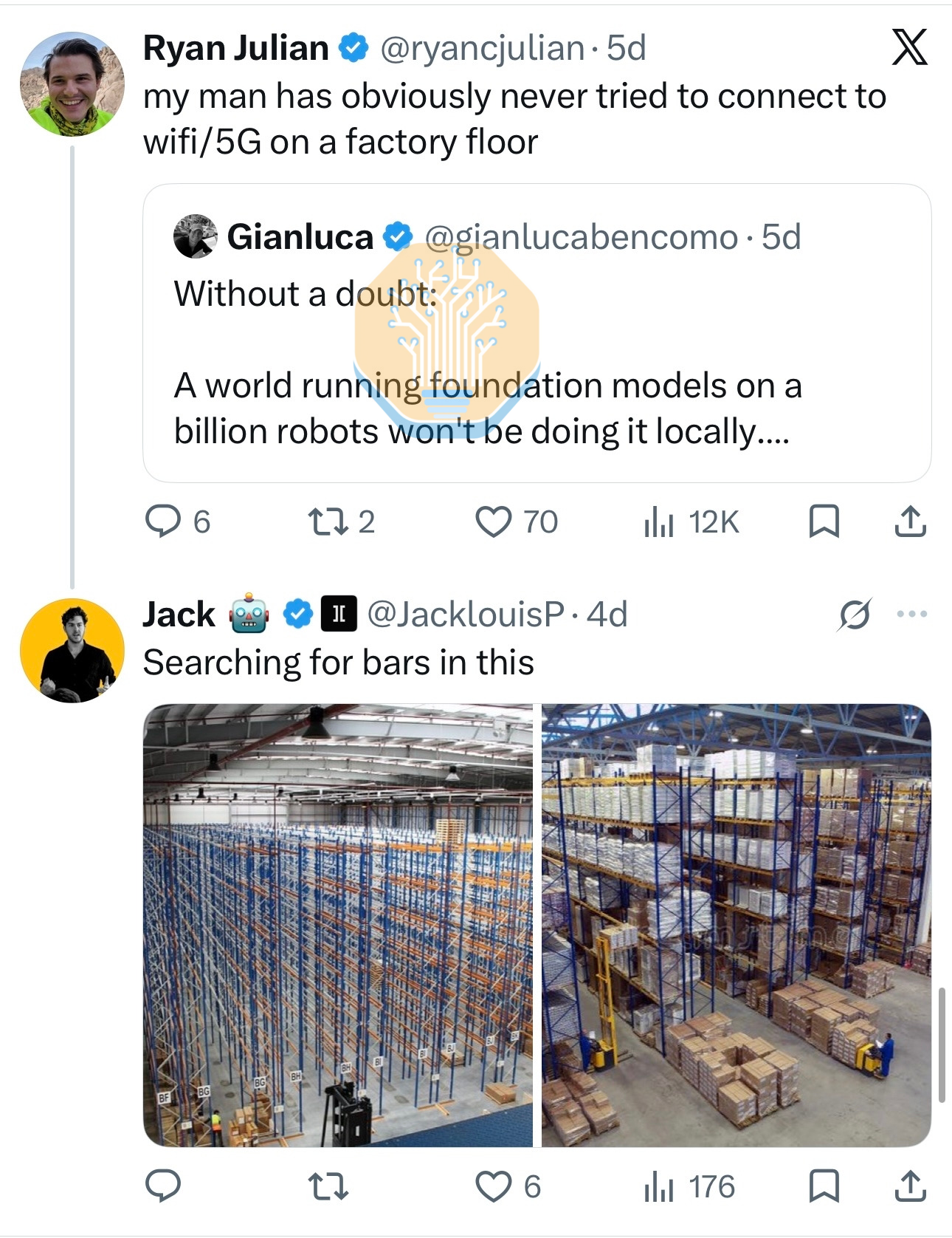 The network wall: why running a robot model off-device is so hard (image sourced from X in the original)